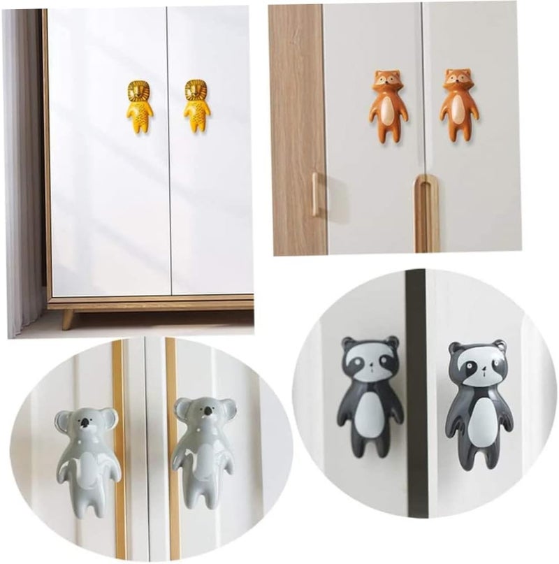 woobles Cute Animal Knobs Kids Handles Ceramic Knobs Kids Room Door Cabinet Knobs Lovely Cabinet Pulls Drawer Knobs for Kids, with Screws 5 Pcs - Image 5